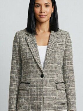 NWT Petite Medium tweed blazer "Boucle Jacket" suit blazer. Office.